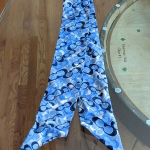 Coach Blue and Black Patterned Scarf